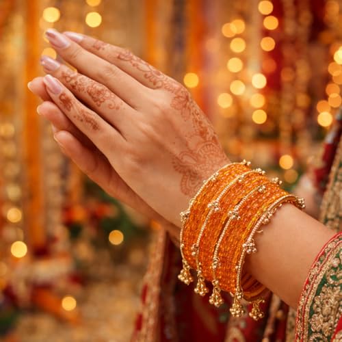 Image of Shining Diva Fashion 16 Pcs Trendy Stylish Glass & Kashmiri Ghungroo Bangles Set for Women & Girls | Traditional Festive Wedding Party Jewellery