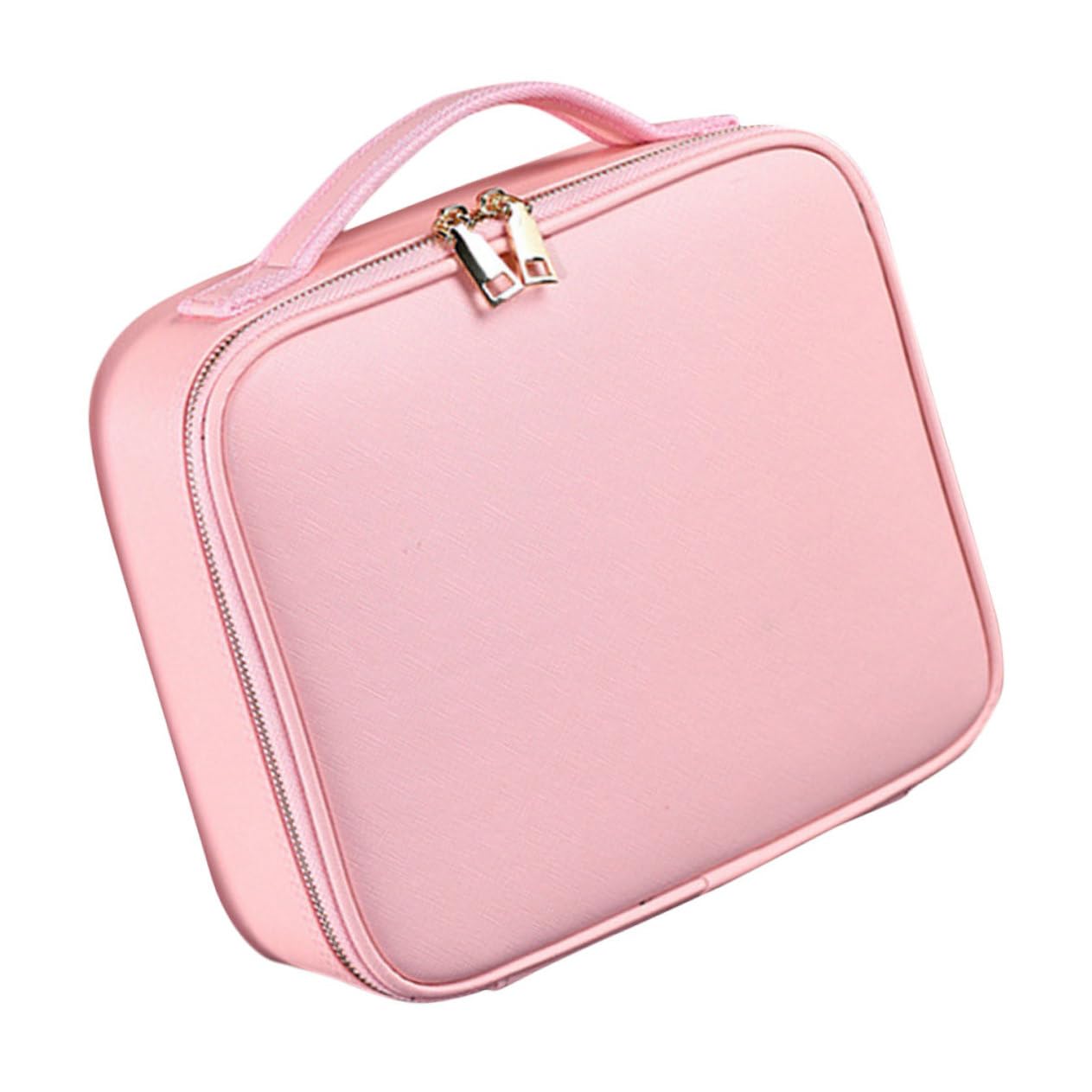 Rosa Reisekosmetiktasche Fächern mit Leder aus Verstellbaren PU