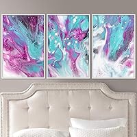 3 Piece Framed Canvas Wall Art Abstract Fluids 3D Abstract Abstract Brushstroke Contemporary - 16