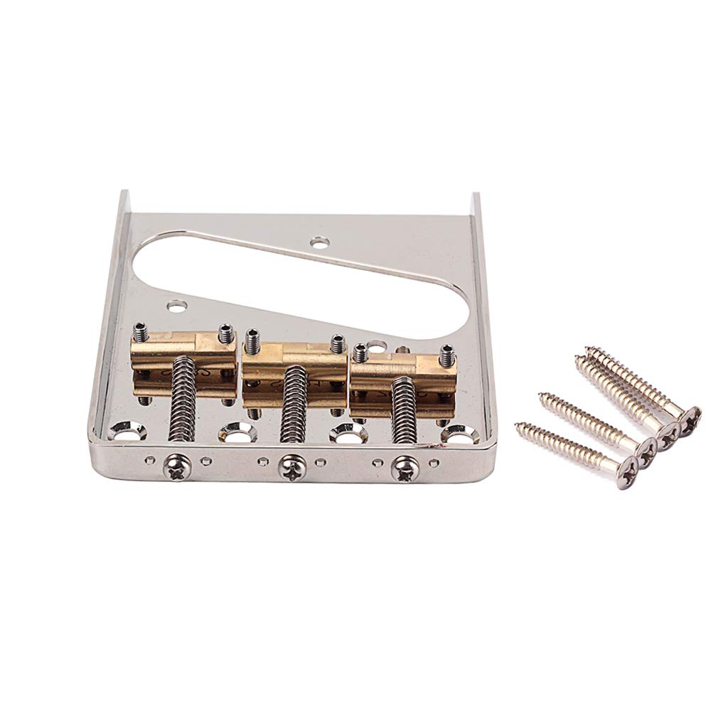 Alnicov - Ponte per chitarra elettrica in stile vintage, con sellette in ottone, ponte TL, cromato
