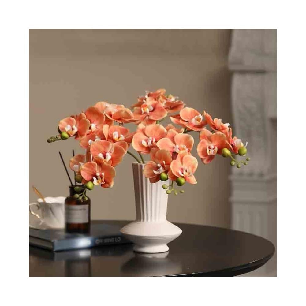 Bx9rE7tK3g Faux Flowers with Vase Butterfly Orchid Simulation Flower Single Fake Living Room Arrangement Desktop Artificial Flowers