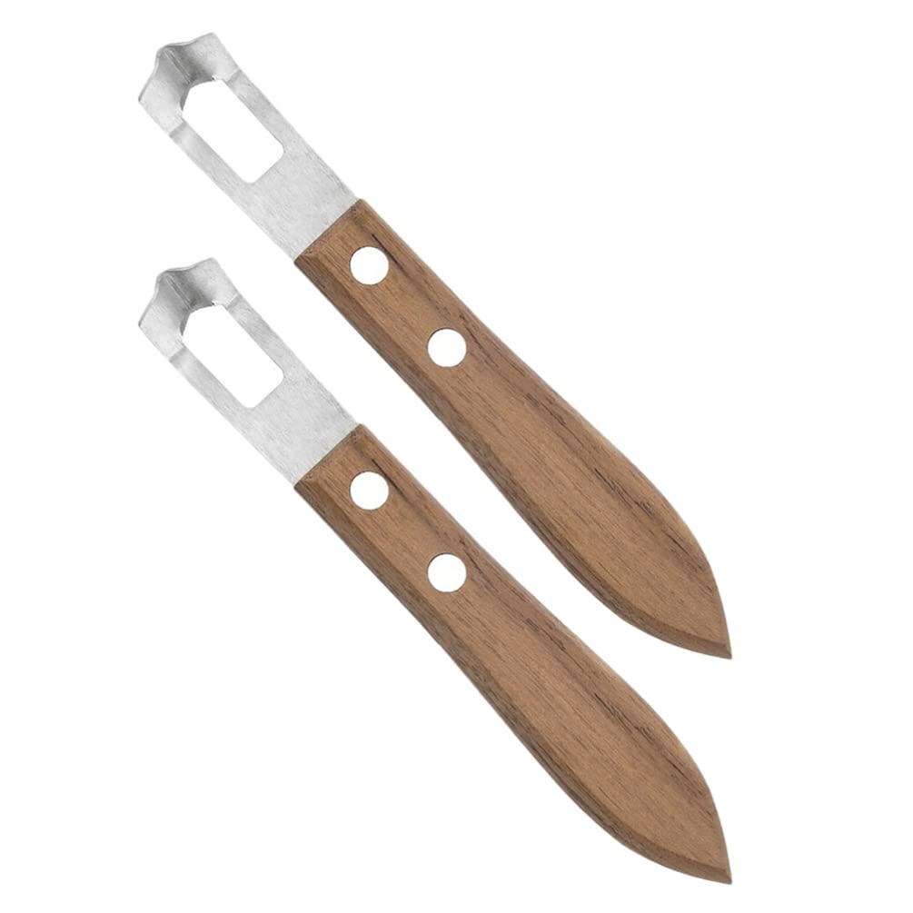 2 Pcs Channel Knife, Cheese Shavers, Fruit and Vegetable Carving Tool, Orange Peelers Tool Easy Peelers Stainless Steel for Salads Desserts Fruit Peeling, Stainless Steel Tip Wooden Handle