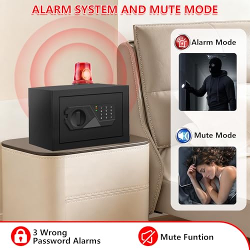Coffre-fort numérique de maison pour argent et objets de valeur compact - 7