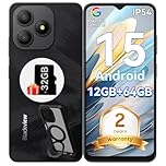 Blackview Wave 9C Phone Unlocked, Android 15 Cell Phone, 6.56" Mobile Phone, Smartphone, Telephone Cellulaire, 12GB+64GB, 5000mAh, Fingerprint/Face ID, Black