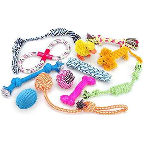 RoyalCare Dog Toys 12 Pack Gift Set, Ball Rope and Chew Squeaky Toys for Medium to Small Dog Cover