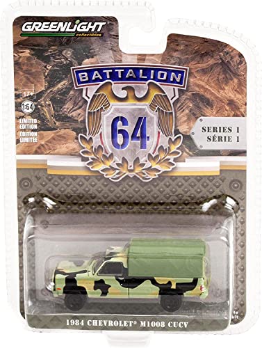 1984 Chevy M1008 CUCV Camión Pickup Verde Camuflaje 1:64 miniatura 2