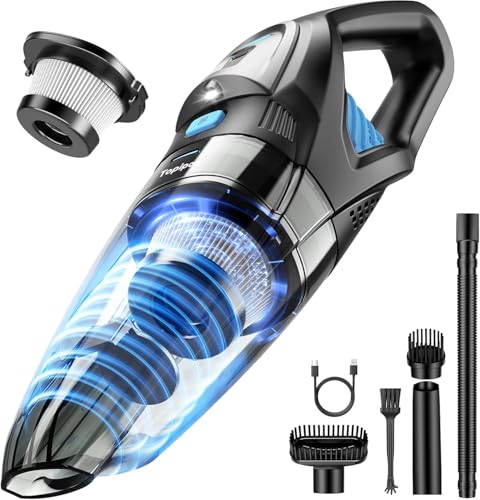 Topipop Aspirateur à Main,25kPa Aspirateur Voiture Puissant,Aspirateur à Main Puissant avec Filtre HEPA,pour la Maison,Le Bureau,Les Poils d'animaux,la...
