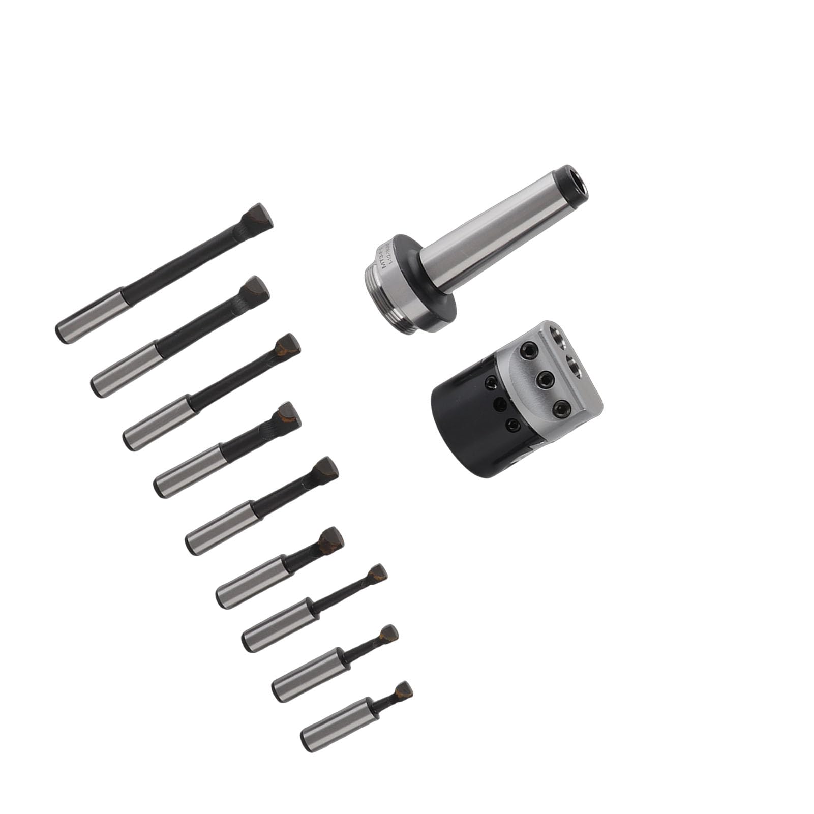 LiebeWH Cabezal de Mandrinado F1 con Hoja de Mandrinado de 9 Piezas para Fresadora Kit de Herramientas de de Acero Al Carbono Resistente Adecuado para de Orificios Interiores y Mecanizado de Ranuras