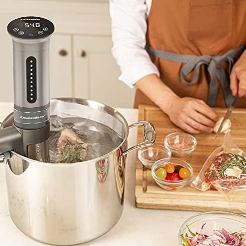 Sous Vide Cooker Ultra-Quiet Immersion-Circulator: Stainless Steel | G310 Silver Machine Brushless DC Motor |1100 Watts | IPX7 Waterproof by KitchenBoss
