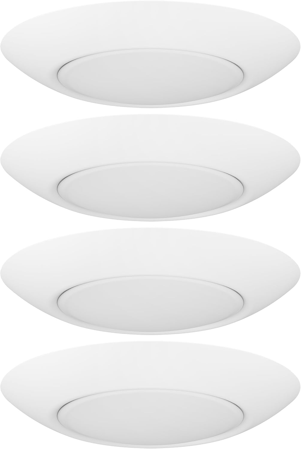GETINLIGHT 7.5-Inch LED Disk Lights, Dimmable Surface Mount, 5 Color Temperature Selection, 4-Pack, Matte White, ETL Listed, IN-0301-4-WH-5T