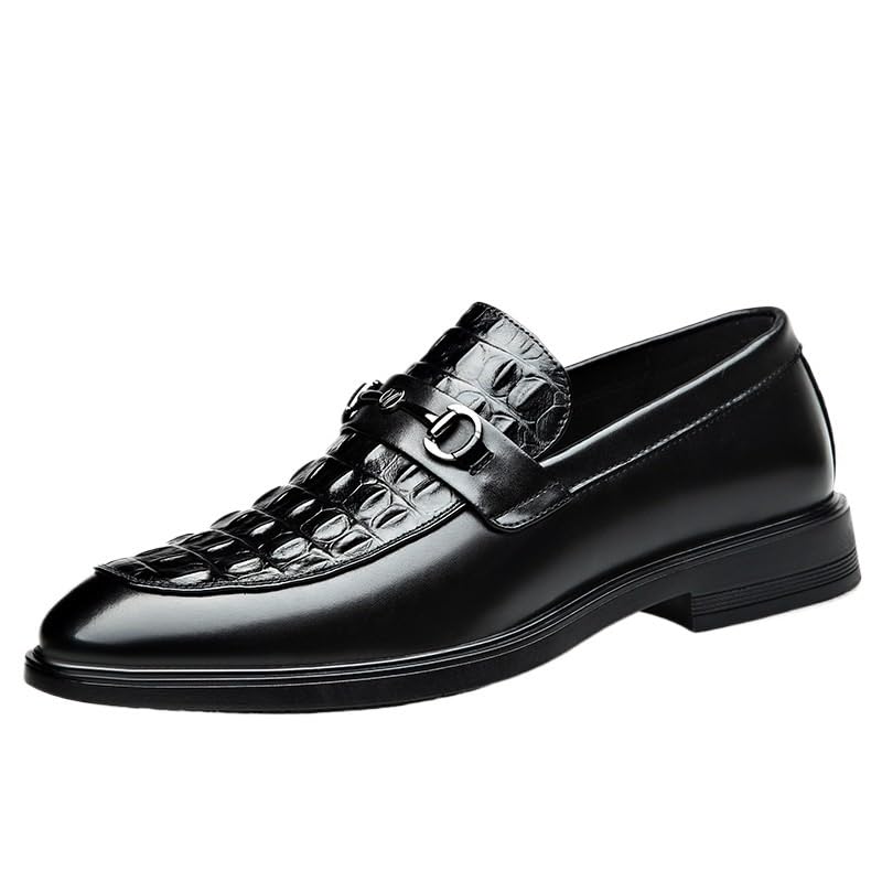 Men's Dress Shoes Leather Casual Height Increasing Breathable Rubber Sole Slip Party