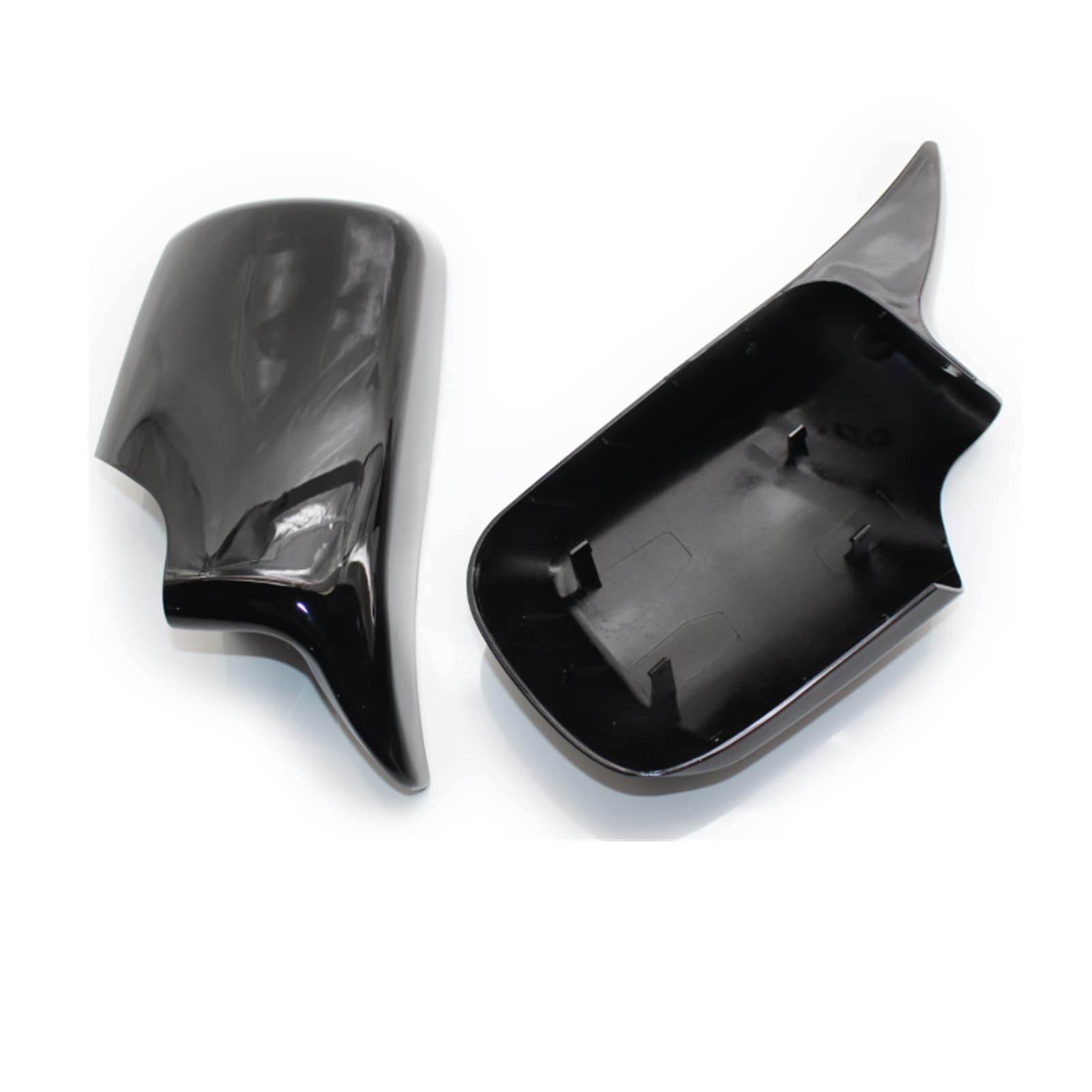 Viviance 1 par material ABS de carcasas de espejo retrovisor compatible con BMW E46 316i 318i 318d 320d 320i 323i 325i 328i 330d 330i 98-05 - Negro brillante