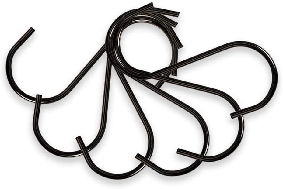 S Hooks, VIPITH 12 Pack 3.35 Inch S Shaped Hanging Hooks Rustproof Black Stainless Steel S Type Hooks Hangers for Pans Pots Plants Bags Towels Mugs in Kitchen Bedroom Bathroom Office