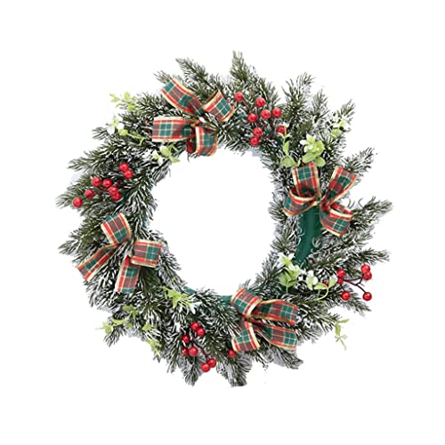 Couronne de Noël artificielle FLXHSA sans perte d'épines pour une décoration propre et durable