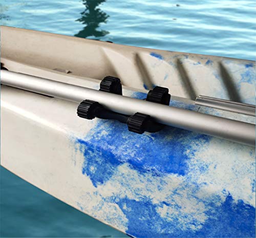 Brocraft Kayak Paddle Holder / Clip - Universal Fit (28mm to 36mm) - Blue Rubber