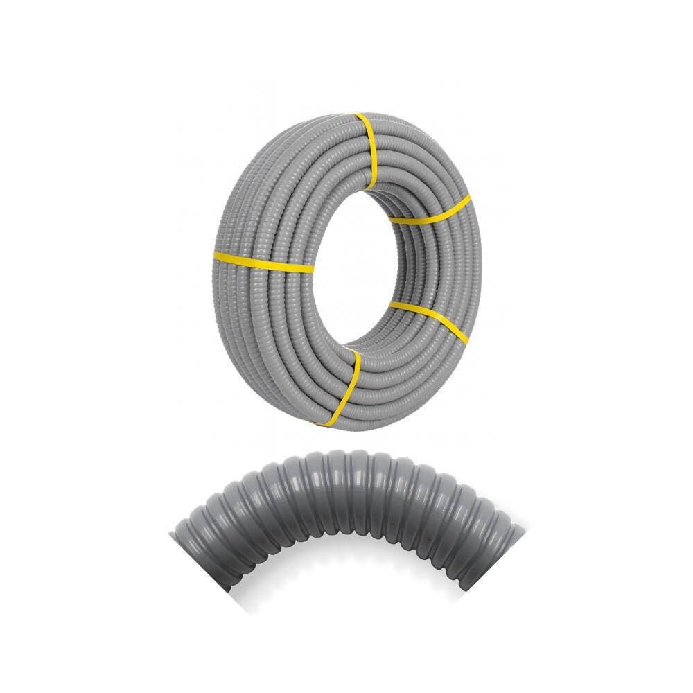 Tubo De Acero Flexible Milflex Ø9 mm – Rollo de 25 Metros – Protección Para Cableado – Instalación Segura – Apto Para Interior y Exterior – Color Gris