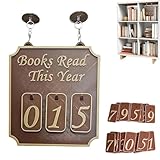 Sign Book Nook Decor,Personalisierte Hanging Bookshelf Counter als Lesefortschritts Tracker,Bücher Lesen Sie Dieses Jahr Zähler,Bücherregal Deko Bookish Ornament,Wand Schreibtisch Dekoration(Braun)