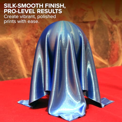 Image of Polymaker Panchroma Silk PLA Filament 1.75mm 1kg, Shiny Blue, New and Improved Formula, Better Strength, Printing Speed and Clog-Free. Works in Most FDM and Multicolor 3D Printers.