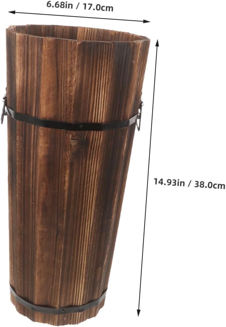 STOBAZA Wooden Umbrella Stand Holder Compact Home Storage Rack for Umbrellas Canes Fans Sturdy Construction with Generous Capacity for Entryway Patio Use