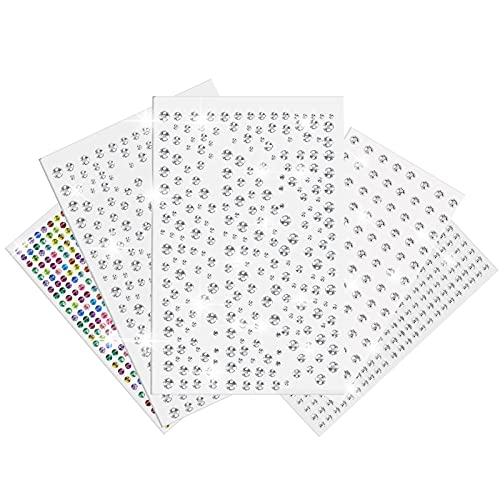DN DENNOV Strass Aufkleber, 1710pcs Silber Glitzersteine Selbstklebend Strasssteine Selbstklebende Schmucksteine…