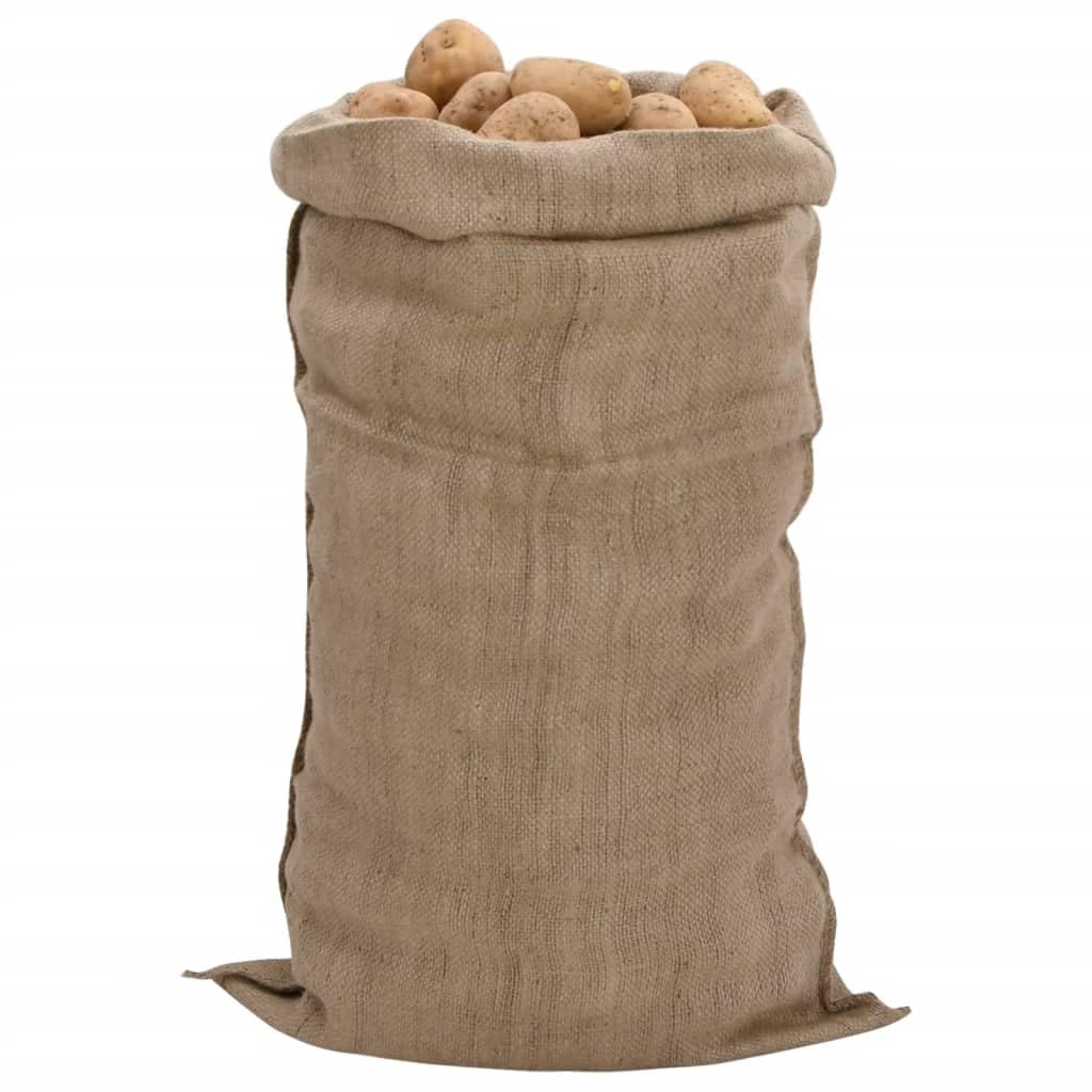 Brokky 155786 Sacchi di Iuta 10pz 65x135 cm 100% Iuta 340 gsm Sacco di Iuta Grande, Sacco di Patate, antigelo per Piante, svernamento, Sacco da Giardino, Sacchetto di Iuta Multifunzionale, Resistente