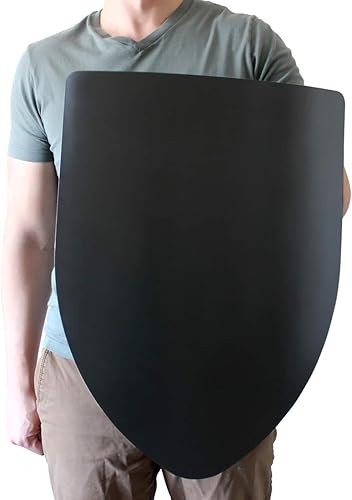 Miniatura 6 de Escudo medieval en blanco, calibre 16, listo para batalla de acero, negro, talla única, Negro -