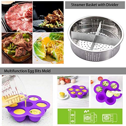 Geezo Pressure Cooker Pot Accessories 121 Pieces Pressure Cooker Accessories Kit for 5/6/8qt Electric Pot Air Fryer,Non-stick Springform Pan,Egg Rack,Egg Bites Mold,Kitchen Tong,Dish Plate Clip