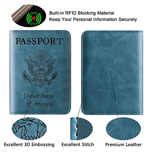Image of Passport Holder for Travel Essentials, Passport Cover, Rfid Blocking Wallet | Travel Wallet, Leather, Passport Case, Travel Accessories, Vacation Luggage Must Haves, for Men Women