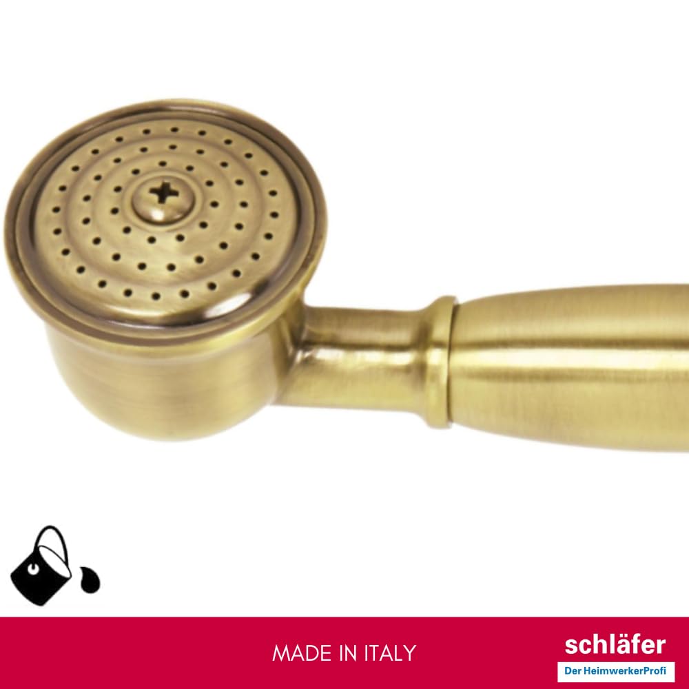Schläfer 81131110 | Alcachofa de ducha Vintage, Universal Retro Antiguo Alta Presión Universal Teléfono Ducha Nostalgie Latón Antiguo, Bronce