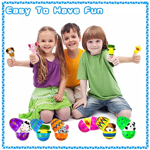 10Pcs Easter Finger Puppets With Eggs, Easter Basket Stuffers, Plush Animals Finger Puppets For Kids, Easter Eggs Hunt Filler, Classroom Prizes, School Rewards #TOP6