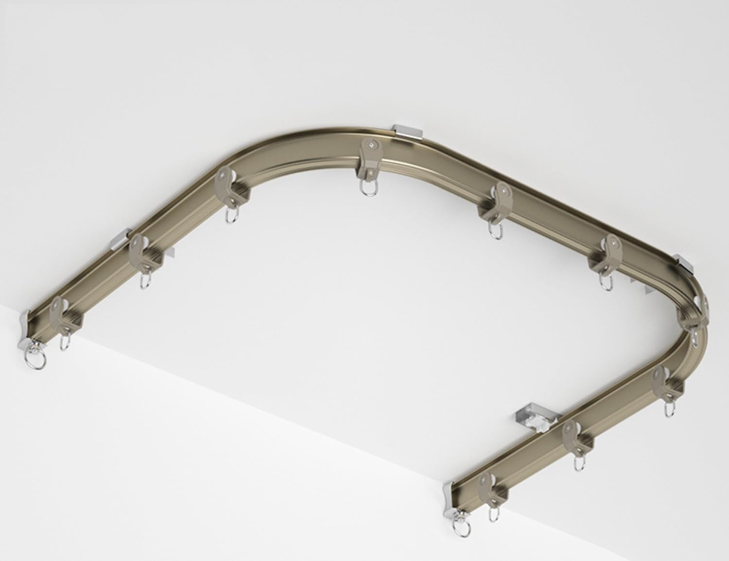 Riel flexible de 3,1 m con polea silenciosa para dividir ambientes en ventanas de bahía