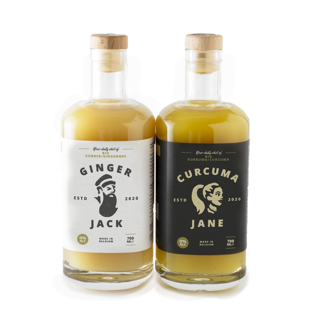 Ginger Jack & Curcuma Jane Combo – kaltgepresster Ingwer und Kurkuma – zuckerarm