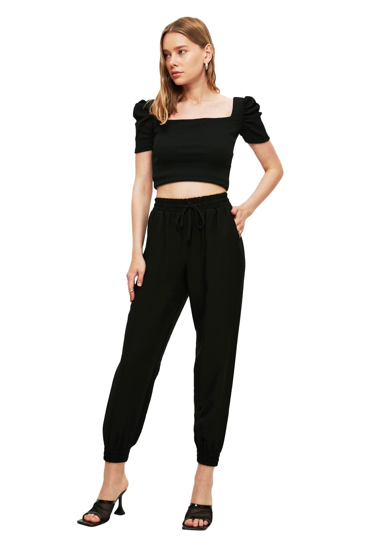 TRENDYOL Damen Jogger Trousers Pants, Schwarz, 40 EU