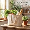 RJTCXJS 2 Pcs Large Plain Canvas Tote Bags for Women Men, Reusable Shopping Bags to Decorate, Fabric Blank Cotton Bagsset, Reusable Grocery Bagsset for Shopping Camping Gifts(16.5x12.6x3.94 inch) #3