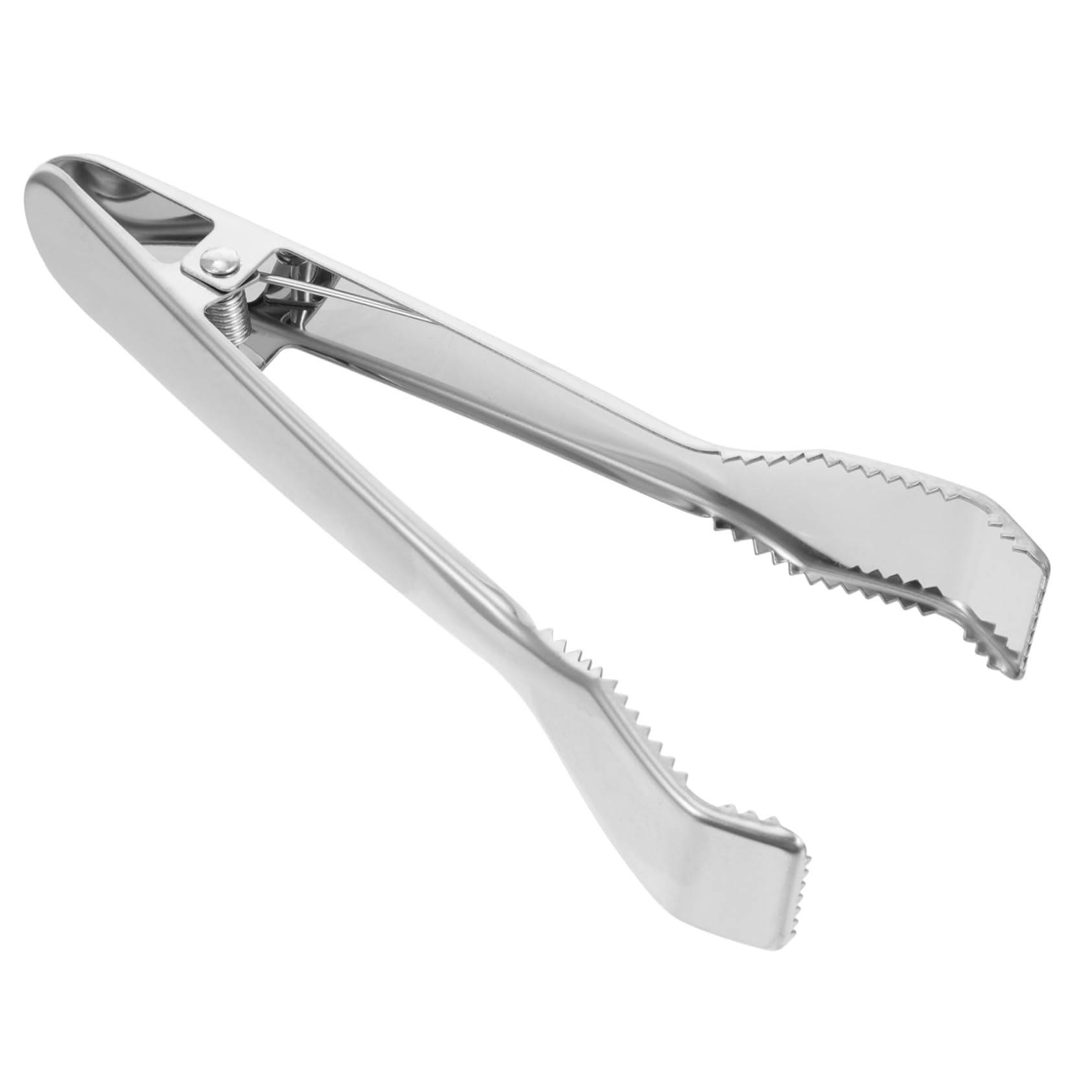 1Pc Stainless Steel Food Clip Multifunctional Ice Clamp with Tooth Mirrored Surface Lightweight Heat Resistant for Easy Handling