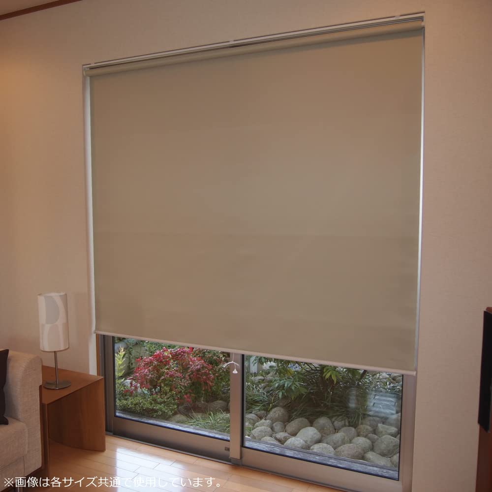 Amazon｜ロールスクリーン 防炎 遮光2級 1枚 ベージュ W90×H220cm 日本