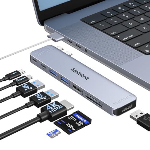Adaptateur Mac HDMI, Hub USB C 8 en 2 Adaptateur pour MacBook Pro/Air avec HDMI 4K Thunderbolt 3...