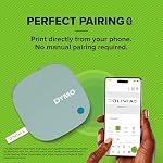 DYMO LetraTag 200B Bluetooth Label Maker, Compact Printer for Labels, Connects Through Bluetooth Wireless Technology to iOS and Android, Includes 1 White Paper Label Tape, Daydream Blue