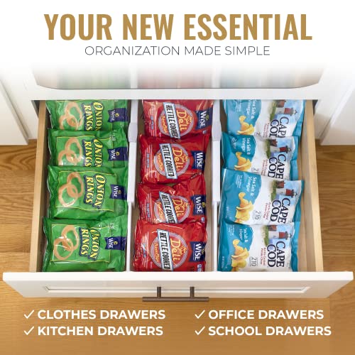 RAPTUROUS Adjustable Deep Drawer Divider – 6" Tall, Expandable 13-22", 8-Pack, Non-Slip Drawer Dividers for Clothes, Dresser, Kitchen & Office Organization (White) by RAPTUROUS - Image 6
