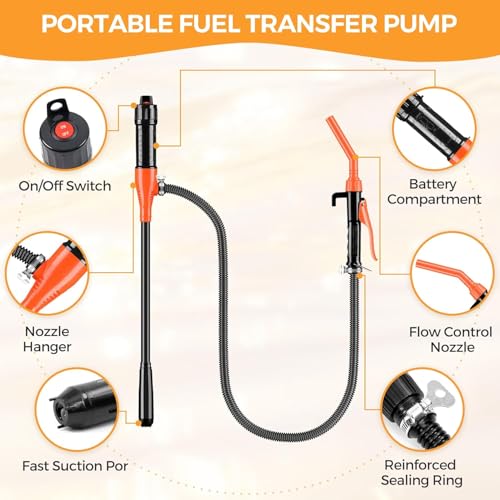 Pompe de transfert électrique, pompe à carburant alimentée par batterie, pompe de transfert de liquide, pompe à essence pour bidon, pompe de transvasement, pompe à huile électrique portable, pompe à – vue 3