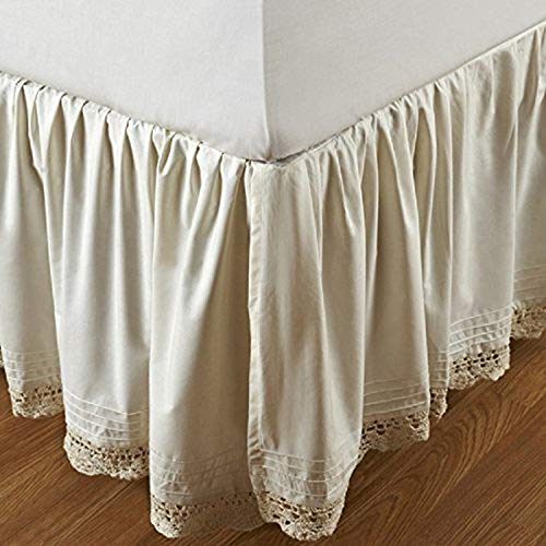 Be-You-Tiful Home Bella Crochet Bed Skirt, Queen, Ivory #TOP18