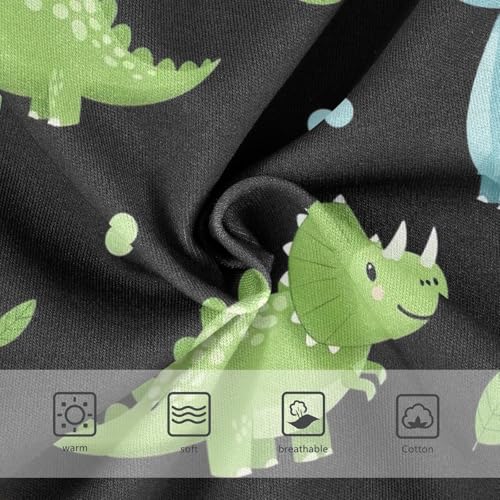 Cartoon Dinosaurs Leaf Dot Black Underwear for Girls, Toddler Briefs, Girls Underwear Cotton, 2–8 Years3