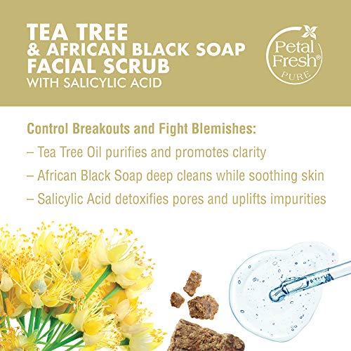 Petal Fresh Tea Tree & African Black Soap Facial Scrub, Pure Blemish Control, Clean Skincare, Natural Face Scrub, Daily Skincare, Vegan And Cruelty Free, 7 Oz #TOP3