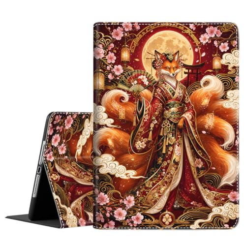 Case for Samsug Galaxy Tab A 10.1 inch 2016（No S Pen Version） SM-T580 T585 T587, Slim Fit Foldable Standing Cover with Auto Sleep/Wake, Full Moon Nine Tail Fox Spirit