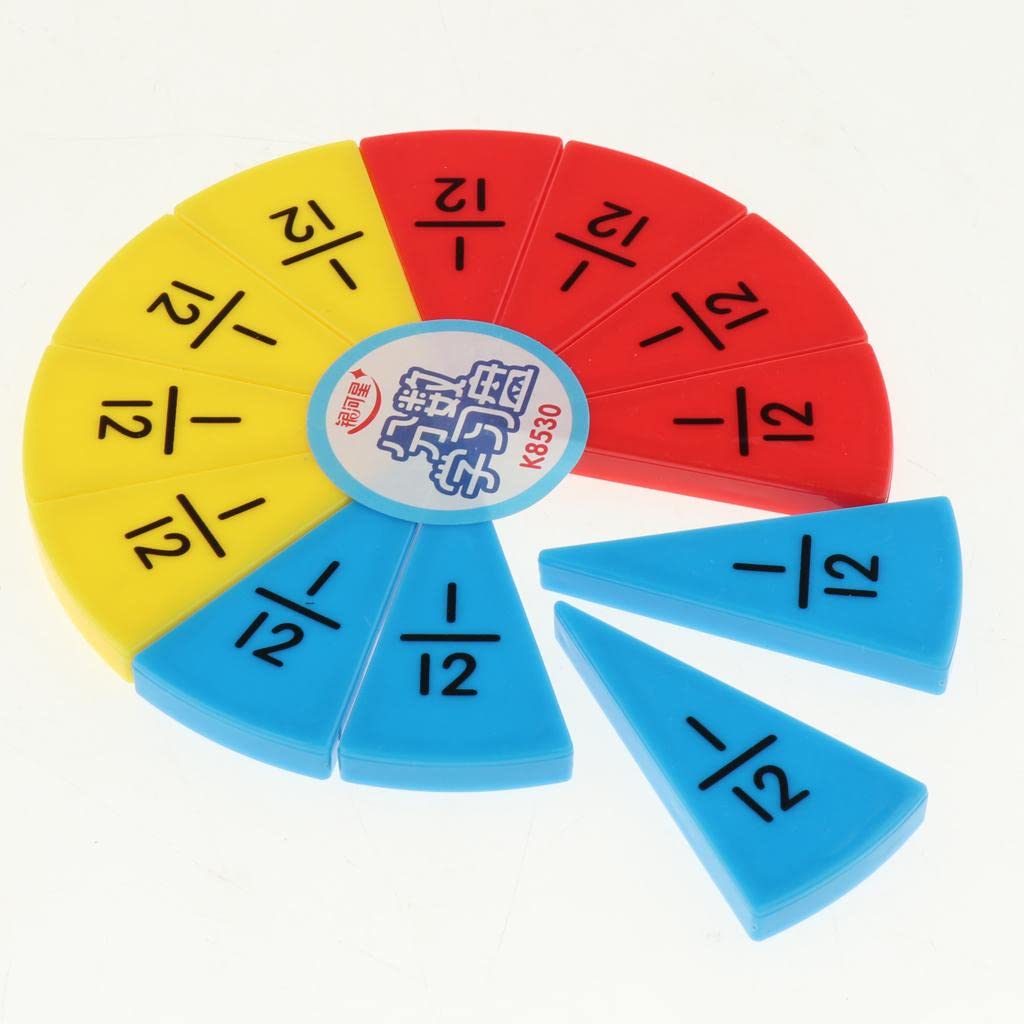 CALANDIS Set of Plastic Numbered Fractions Circles Board Math Mathematics Number Toys