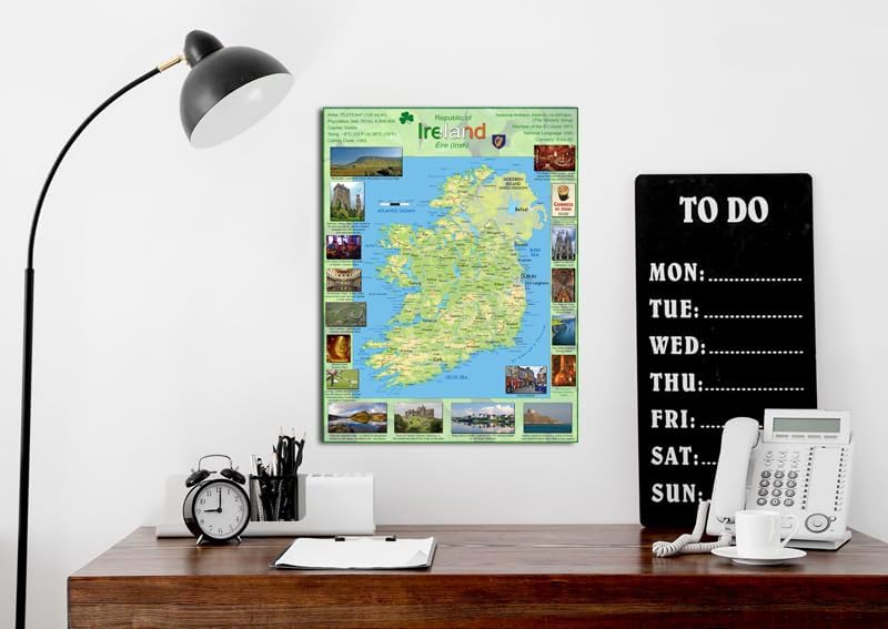Miniatura 6 de Mapa Pictorial de Irlanda - 23.4 x 16.5 pulgadas - Papel laminado