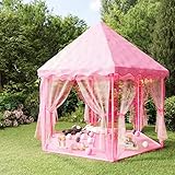 Carpa de Juegos de Princesa con 250 Bolas, ShGaxin Carpa Jardin, Carpas para Exteriores, Carpas para Fiestas, Carpas Plegables, Carpa para Auto, Rosa 133x140 cm