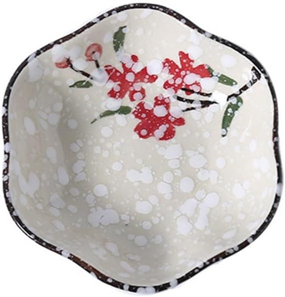 Ceramic Plum Blossom Dish Tableware Snowflake Glaze Household Sauce Seasoning Snack