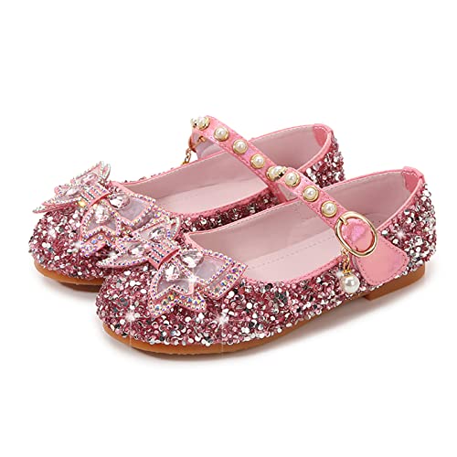 LOBTY Fille Chaussures de Princesse Paillettes Chaussures Ballerines Cristal Chaussures Sandales Mariages Boule Anniversaire Fête Noël Halloween Carnaval Enfants Chaussures Cover