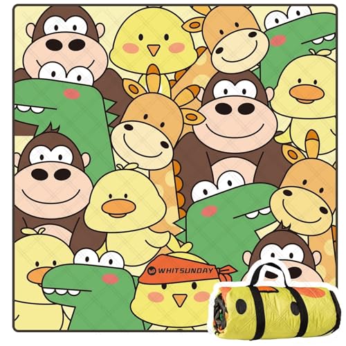 Whitsunday Picnic Blankets,Outdoor Beach Blanket, Picnic Blankets Waterproof Foldable for Spring Summer Camping, Beach, Park, Hiking (Rabbit, 80 * 80)